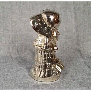 VTG Holly Hobbie Cast Metal Silvertone 6" Coin Bank Japan Excellent Condition